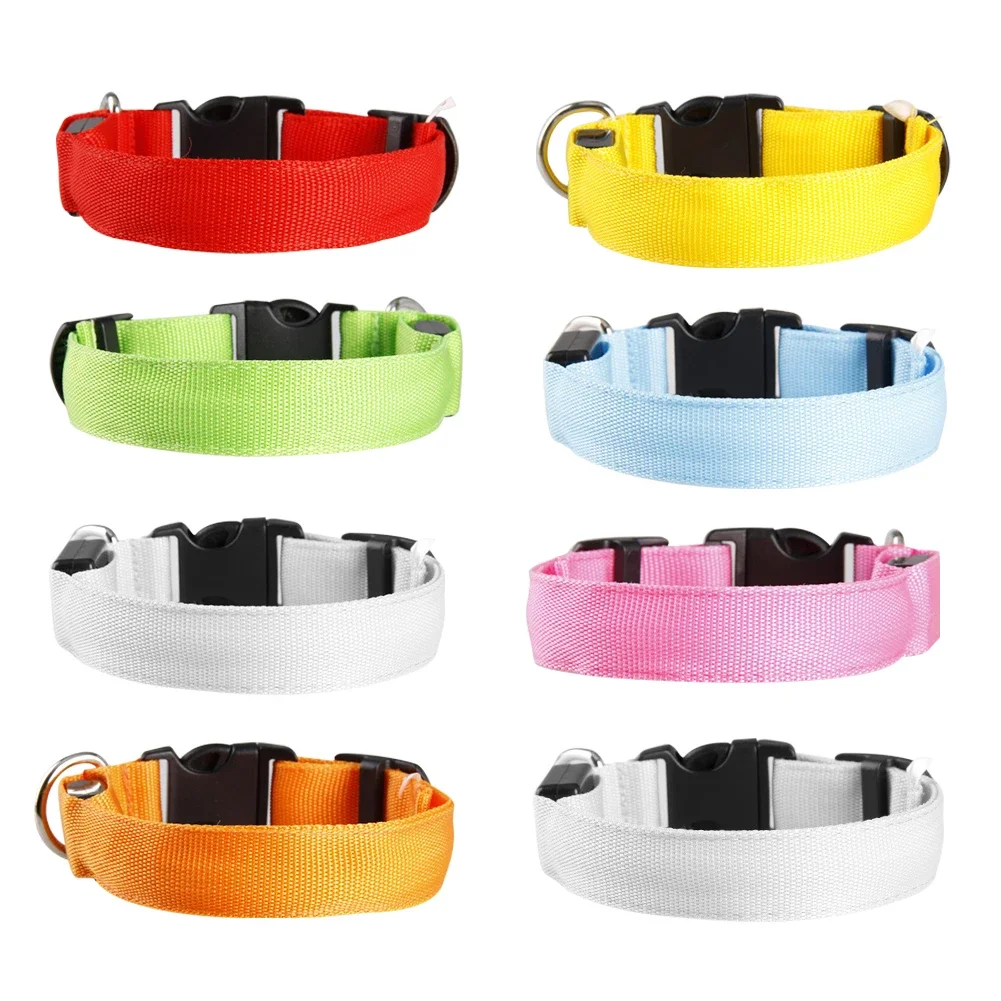 LED Dog Collar Glowing Up Anti-Lost Pet Products Night Safety Collars with Batteries Pet Necklace 1005010001178752