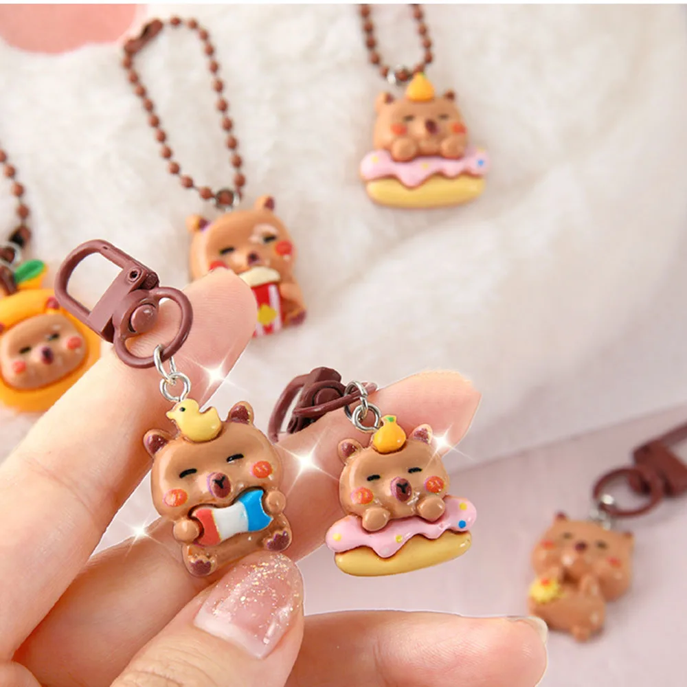 Cute Guinea Pig Keychain Charms Cartoon Car Key Chain Bag Hanging Decor Pendant Girls Phone Strap 1005010003040188