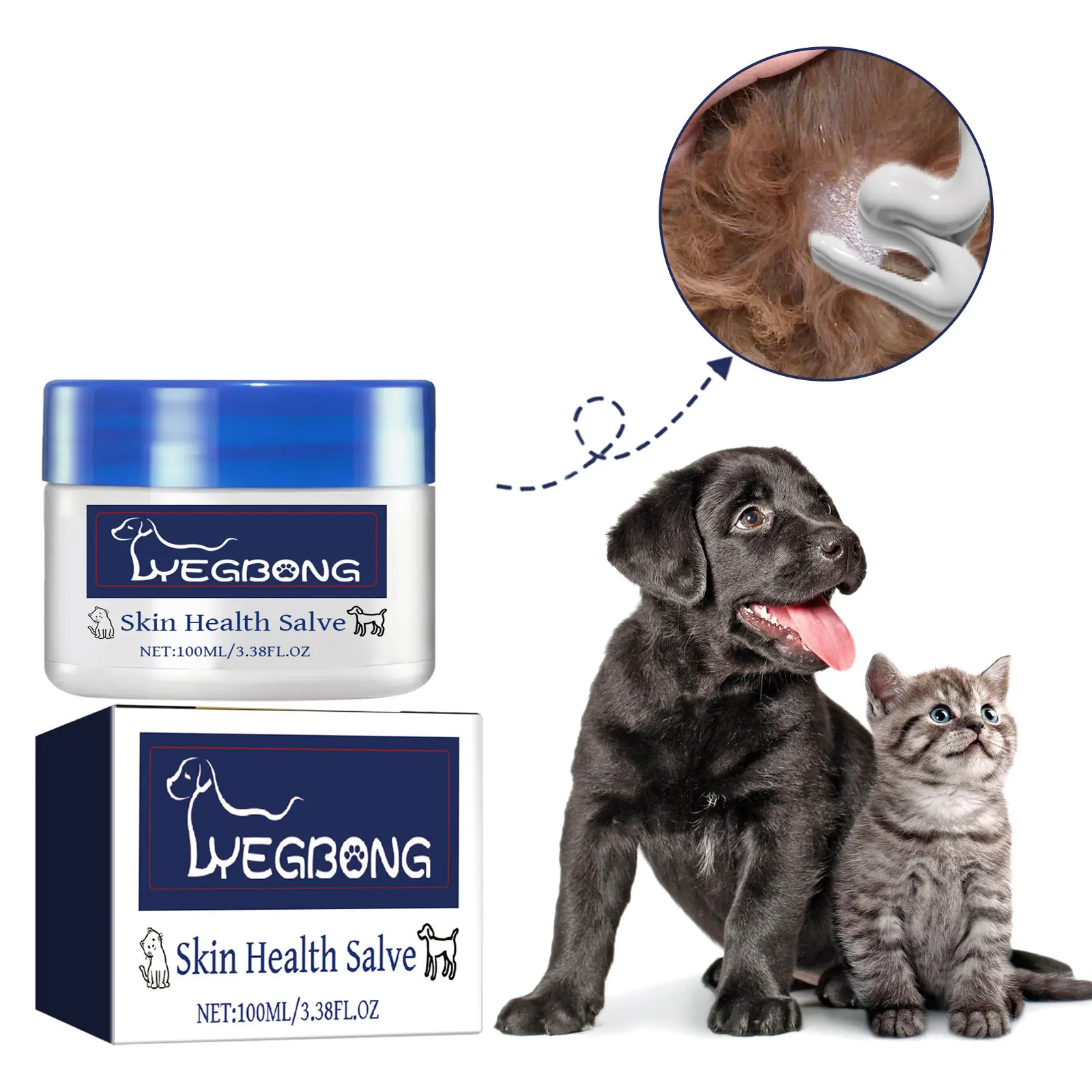 Pet Skin Repair Cream, Ringworm Treatment for Dogs & Cats, Relieves Itching (100ml) 1005010008376714