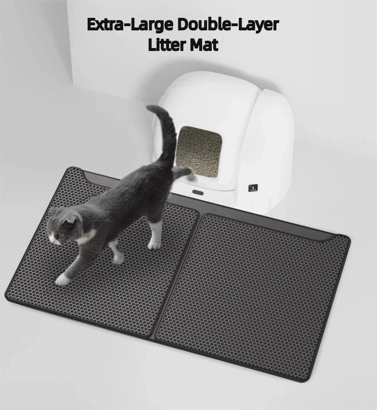 Double Layer Cat Litter Mat – Waterproof Anti-Tracking Litter Trapping Mat, Easy Clean, Non-Slip 1005010010976838