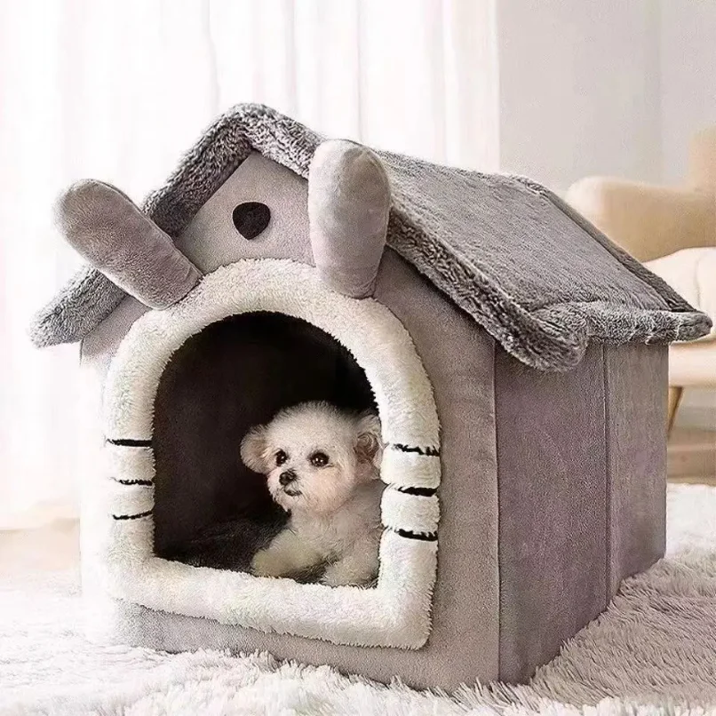 Indoor Warm Dog House Soft Pet Bed Tent Kennel Cat Removable and Washable Cushion Suitable Four 1005010011373998