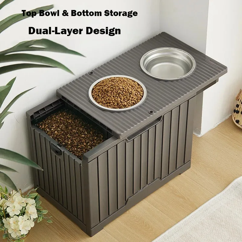 Luxury Pet Food Storage Container with Dining Table for Large Dogs High Capacity Dog Bowl Pet 1005010023937308