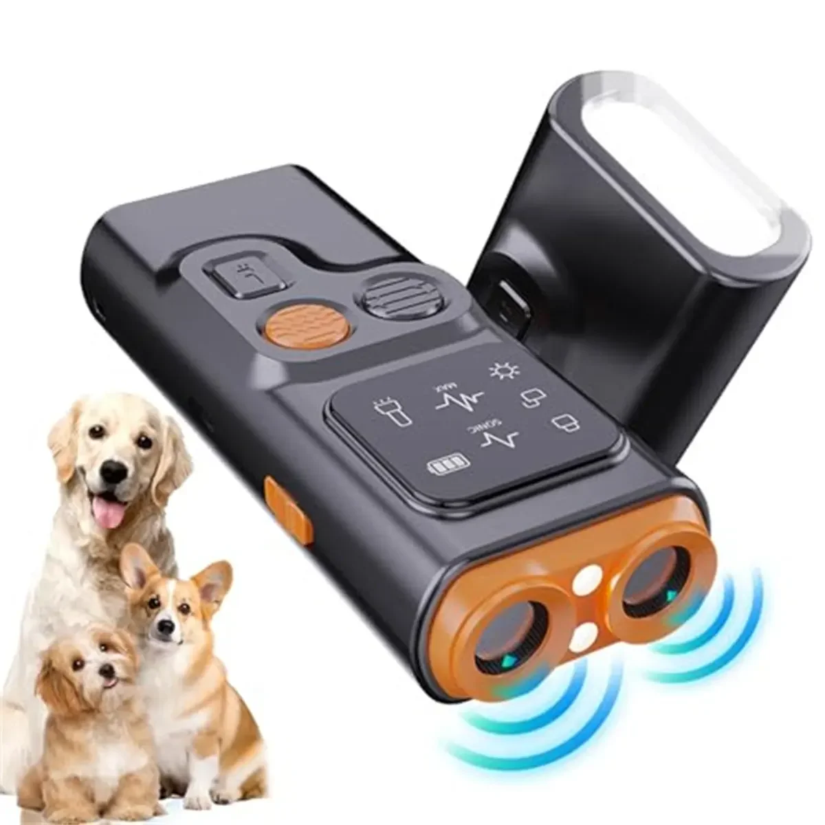 Anti Bark Device for Dogs Ultrasonic Dog Bark Deterrent Rechargeable with LED Flashlight HD Display 1005010027801771