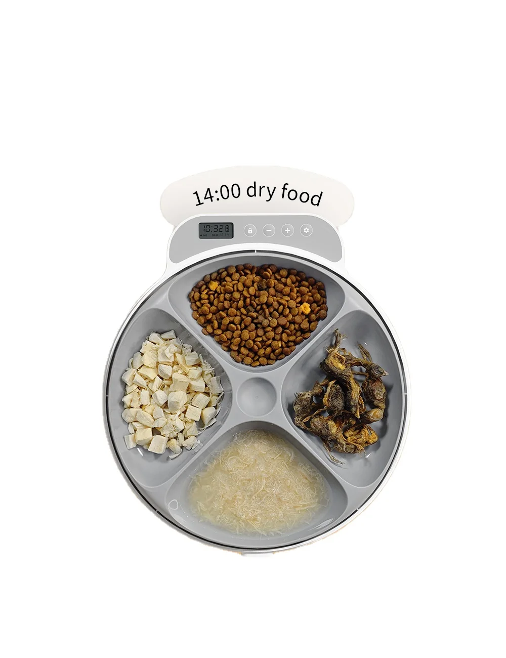 Automatic 4 Meal Pet Feeder with Large Capacity Wet Dry Food Fresh-Keeping Dispenser for Cats and 1005010028376686