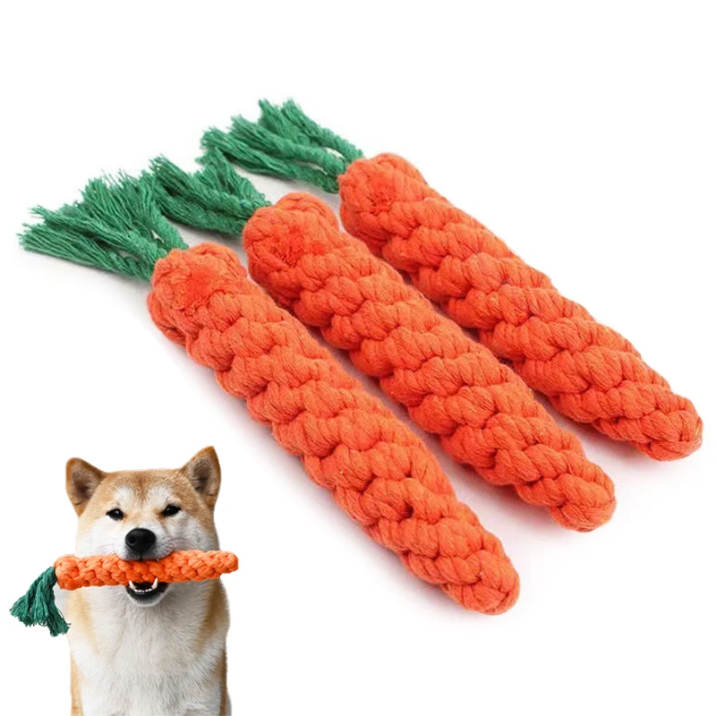 1Pcs Carrot Dog Bite Rope Pet Dog Toys Safe Durable Braided Bite Dog Chew Toys Resistant Puppy 1005010032178452