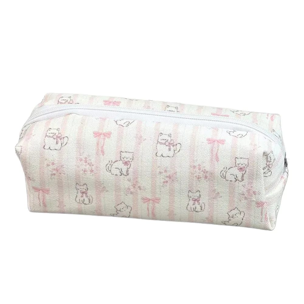 Cute Bow Cat Pen Bag Large Capacity Multifunctional Stationery Bag Pen Box for School Office 1005010032853708