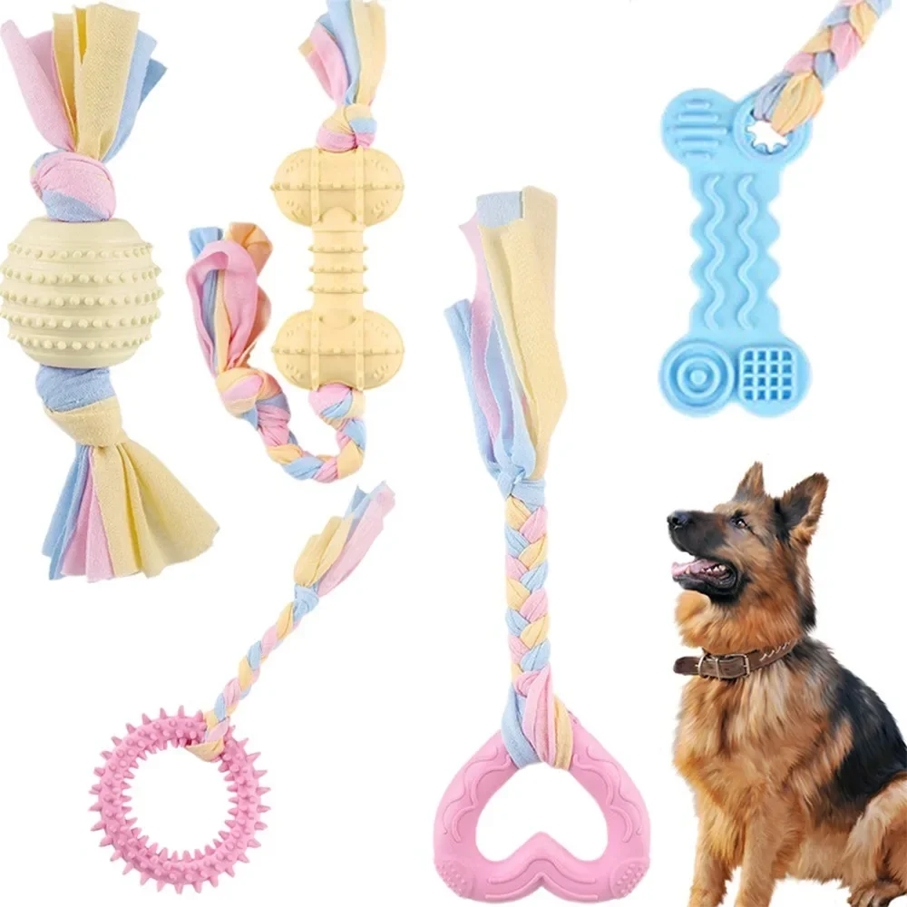 Dog Toys Bichon Frise Teddy Braided Rope Knot Indoor Training Interactive Play Grinding Teeth 1005010036149435