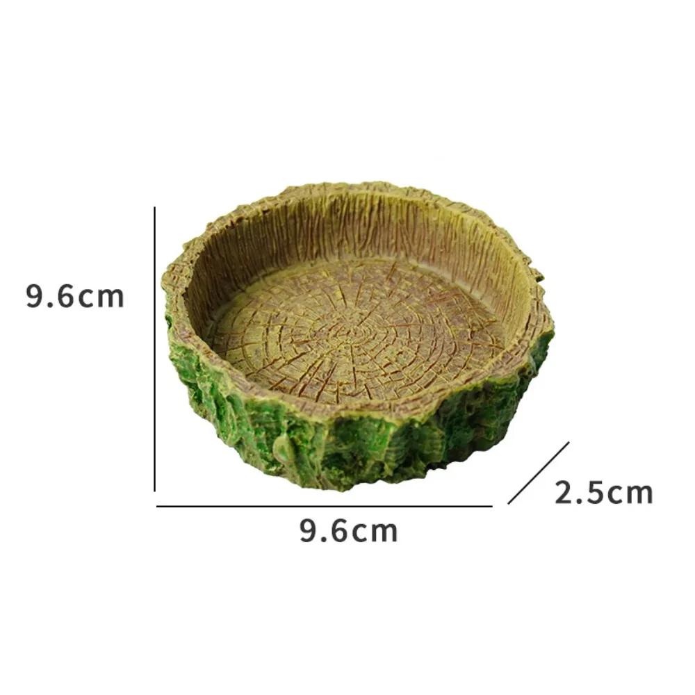 New Resin Reptile Feeder Bowl Stump Shallow Design Water Pot Durable Pet Reptile Bowl Reptile 1005010052221509