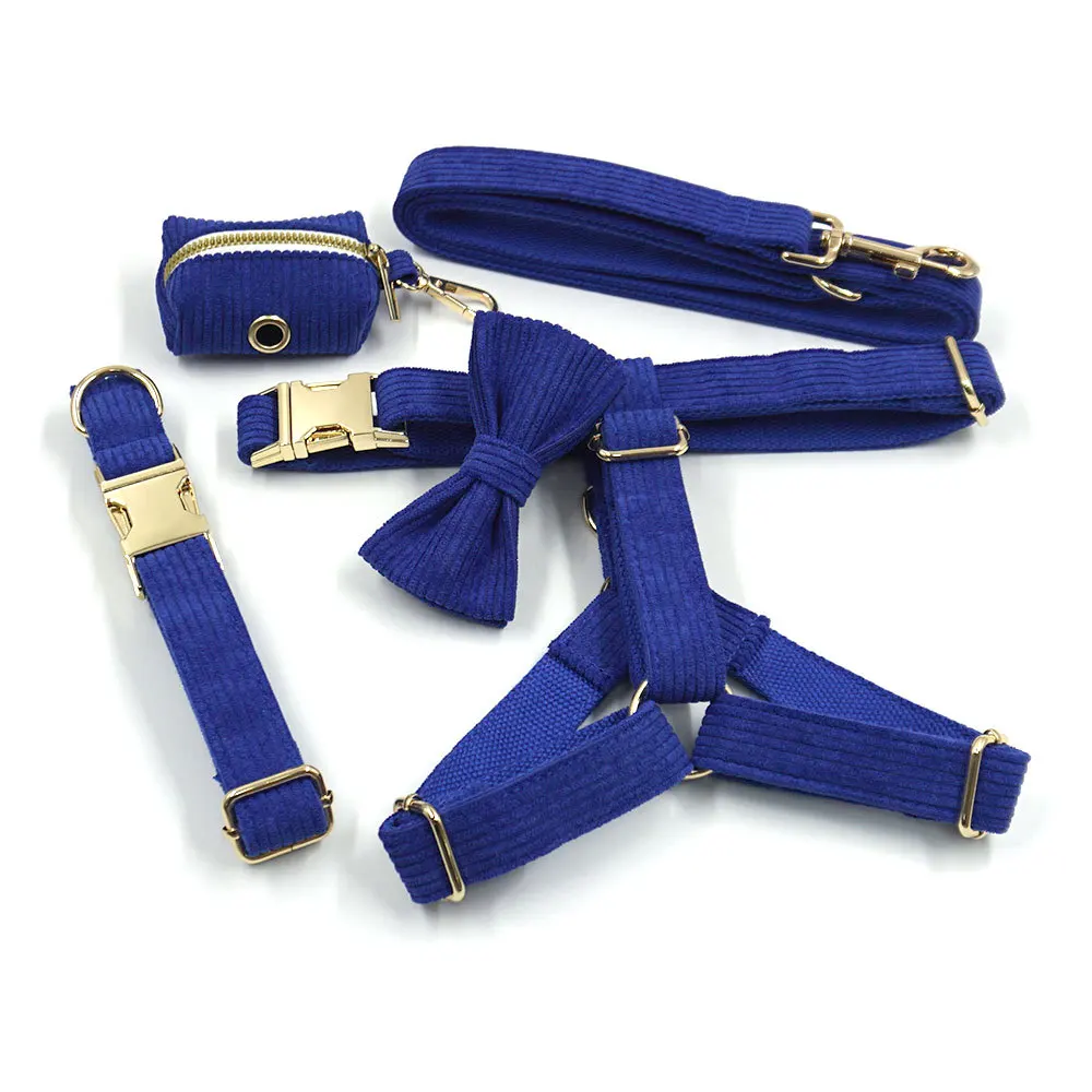 High Quality Pet Collar Leash Harness Set Luxury Corduroy Dog Harnesses Set Special Soft 1005010052665860