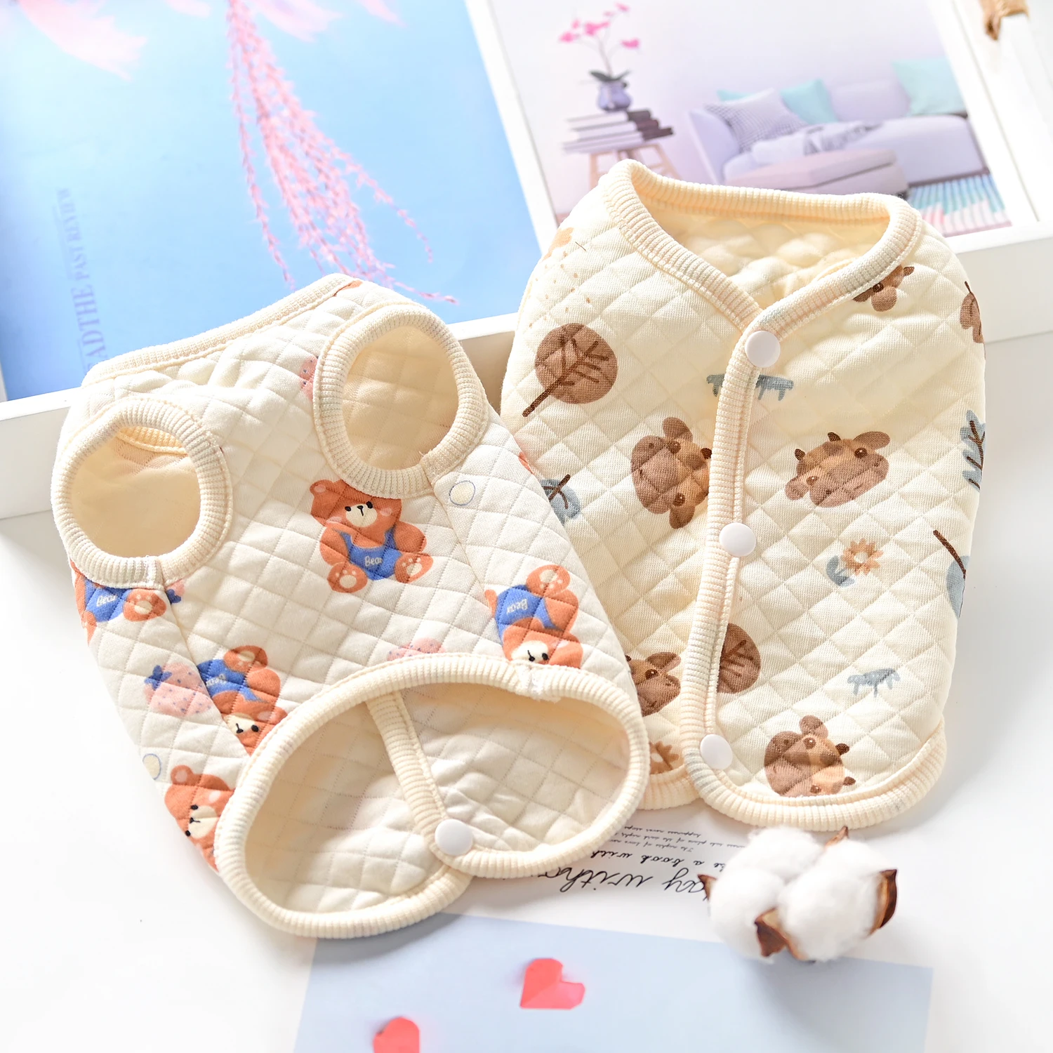 Warm Pure Cotton Pet Clothes for Cats And Small Dogs like Bichon And Pomeranian Vest Style Suitable 1005010057902501