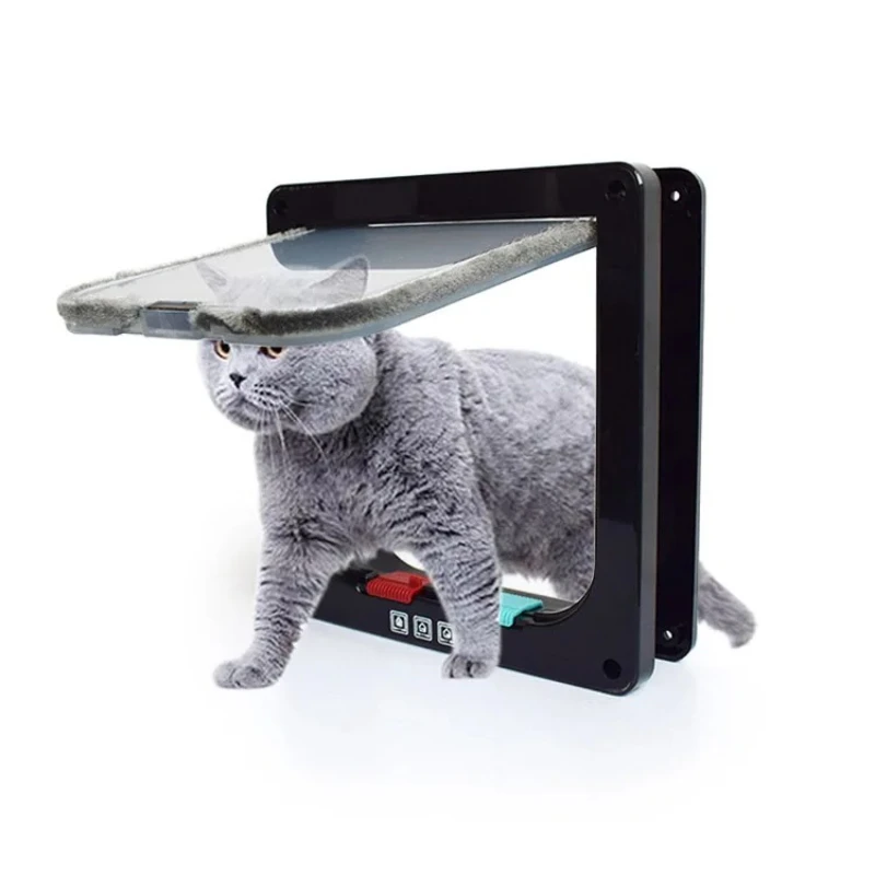 Pet Cat Dog Door Hole Two-way Safety Flap Door Control Free Entry Exit Practical Small Medium Pet 1005010073516257