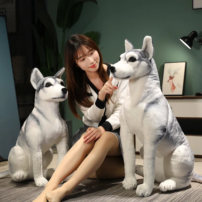 Simulation Dog Husky Plush Toy Real Life Stuffed Animals Puppy Pet Plushies Doll Cartoon Soft Kids 1005010075322732