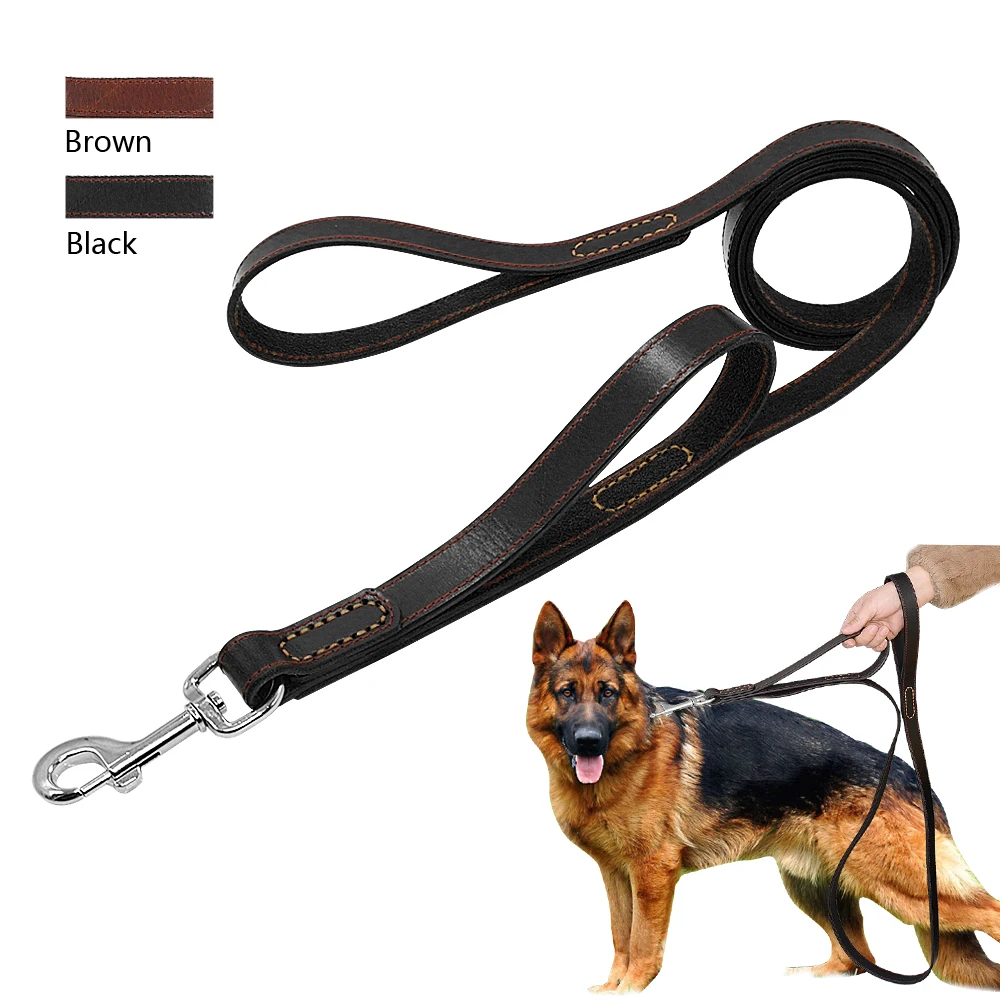 Genuine Leather Pet Dog Leash Rope Pet Training Walking Lead Leashes For Medium Large Dogs Quick 1005010078652715