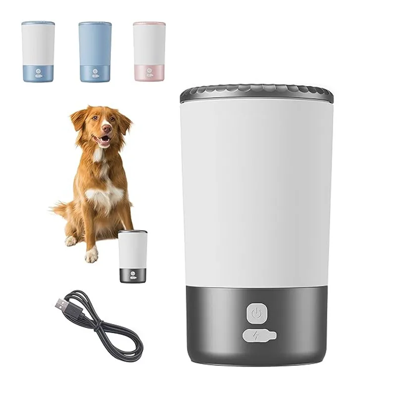 Pet Paw Cleaner Machine Automatic, Portable Dog Cat Washer Cup with Soft Silicone Brush 1005010079376133