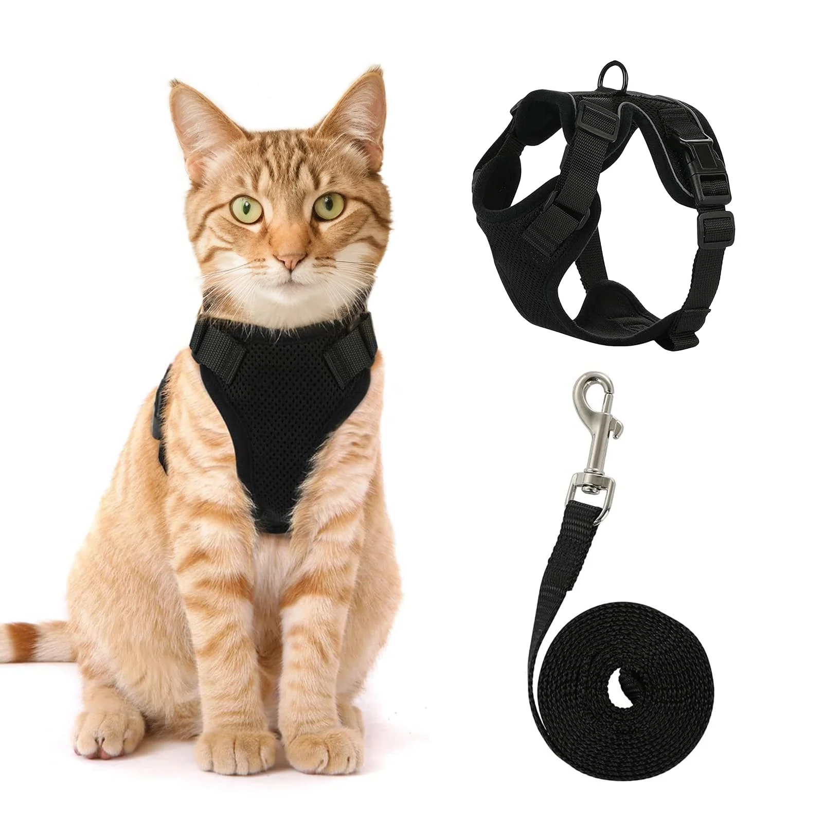Cat Harness Lead Leash Set Adjustable Reflective Escape Proof Pet Mesh Vest Harness Puppy Dog 1005010085689581