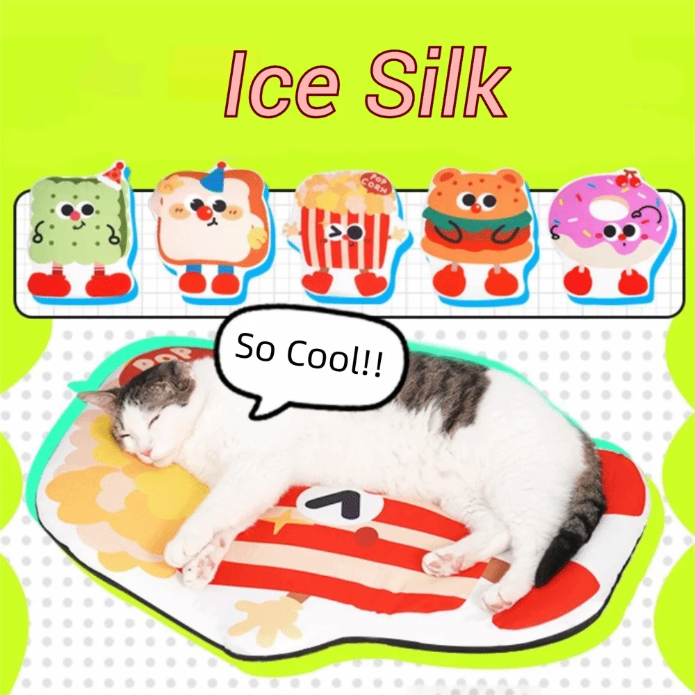 Cartoon Food Pattern Pet Summer Cooling Mat Wear-Resistant No Stick Pet Ice Pad Breathable Large 1005010095017190