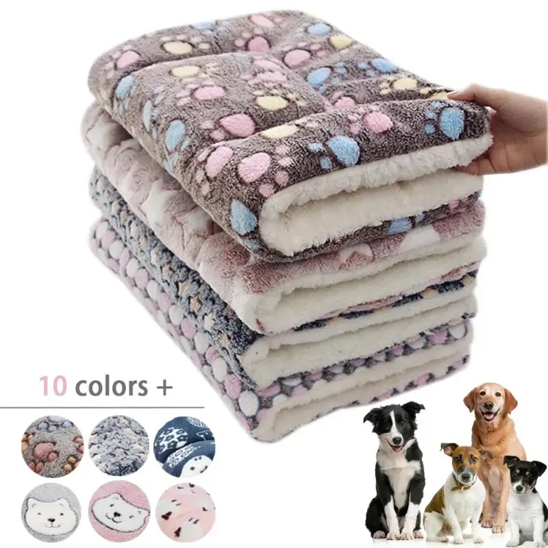 Pet Sleeping Mat Dog Bed Cat Bed Soft Hair Thickened Blanket Pad Fleece Home Washable Warm Bear 1005010096221729