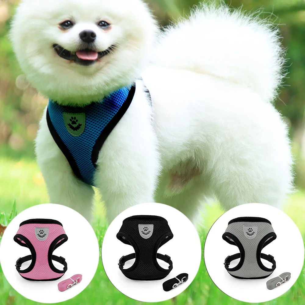 Adjustable Dog Harness for Small Medium Dogs Cats Breathable Pet Vest Harnesses And Leash Set For 1005010099332289