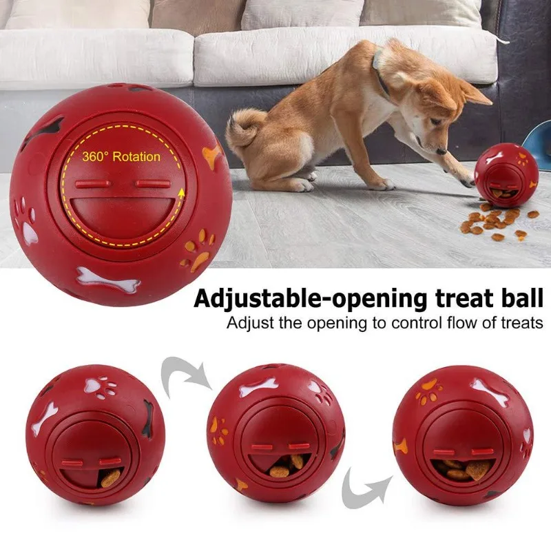 Dog Treat Ball, Slow Feeder Food Dispenser Toy for Cats & Dogs 1005010101259806