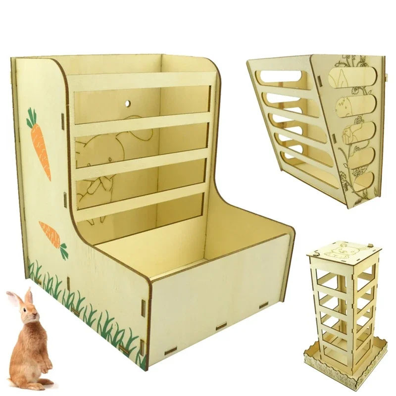 Wooden Hay Feeder Rabbit Feeder Cage Rabbit Chinchilla K5DC Guinea Pig Hay Rack Small Animal 1005010101993250