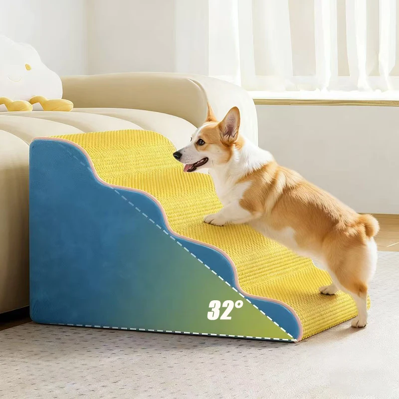 Pet 3/4 Dog Ramp Staircase Detachable and Washable Memory Sponge Training Pet Ramp Staircase Pet 1005010102105233
