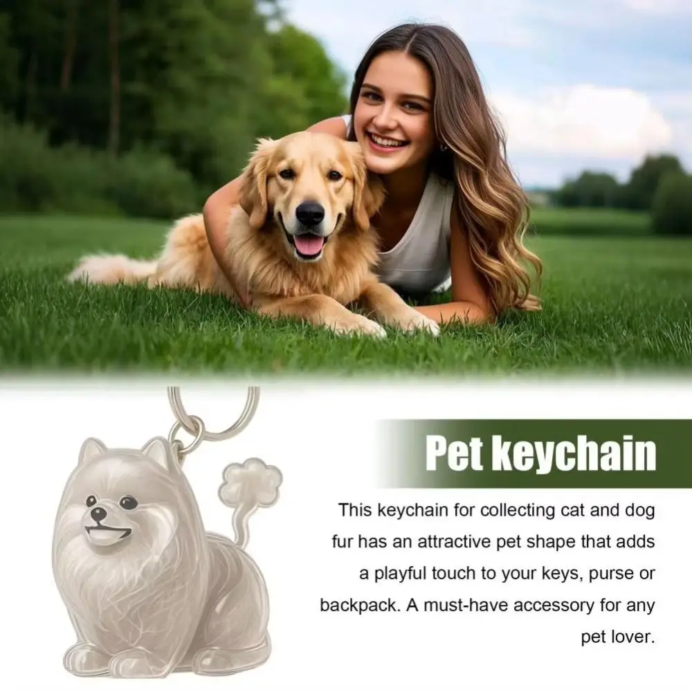 Dog Shape Hair Storage Box Transparent DIY Handmade Pet Keychain Grooming Acrylic Puppy Pendants 1005010102216002