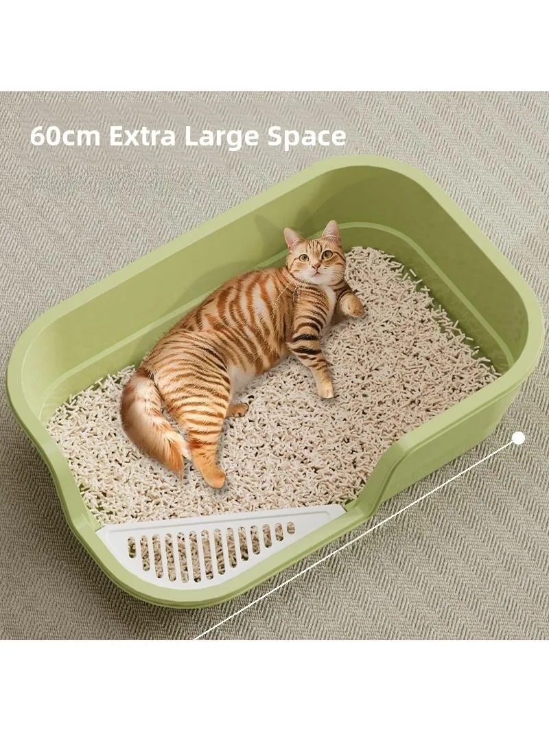 Extra Large Thickened Litter Box for Kittens Low Entry Semi-Closed Design Pet Supplies Anti-Splash 1005010103292243