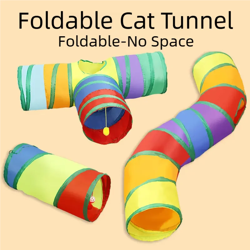 Cat Tunnel Tube Kitty Tunnel Bored Cat Pet Toys Peek Hole Toy Interactive for Indoor Cats Exercise 1005010106615158