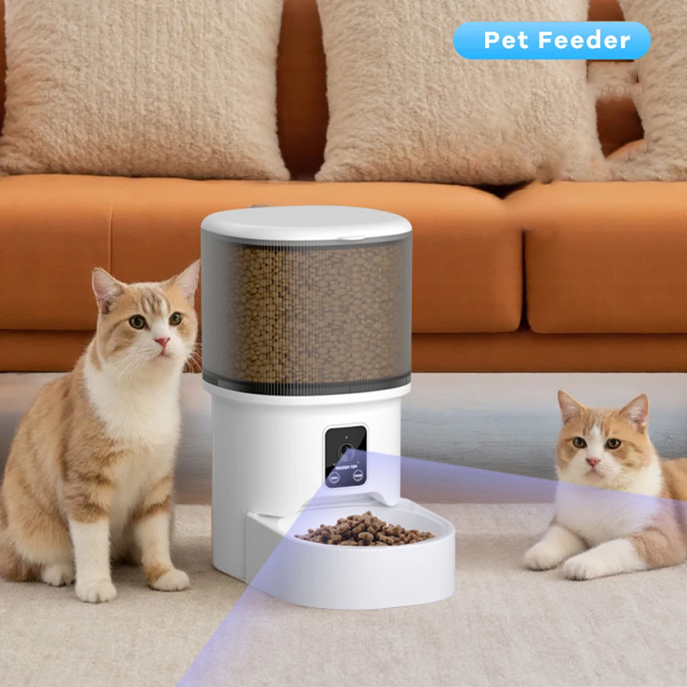 4L Large Capacity Cat Feeder, Intelligent APP and High-Definition Camera, Stainless Steel Food Bowl 1005010108630686