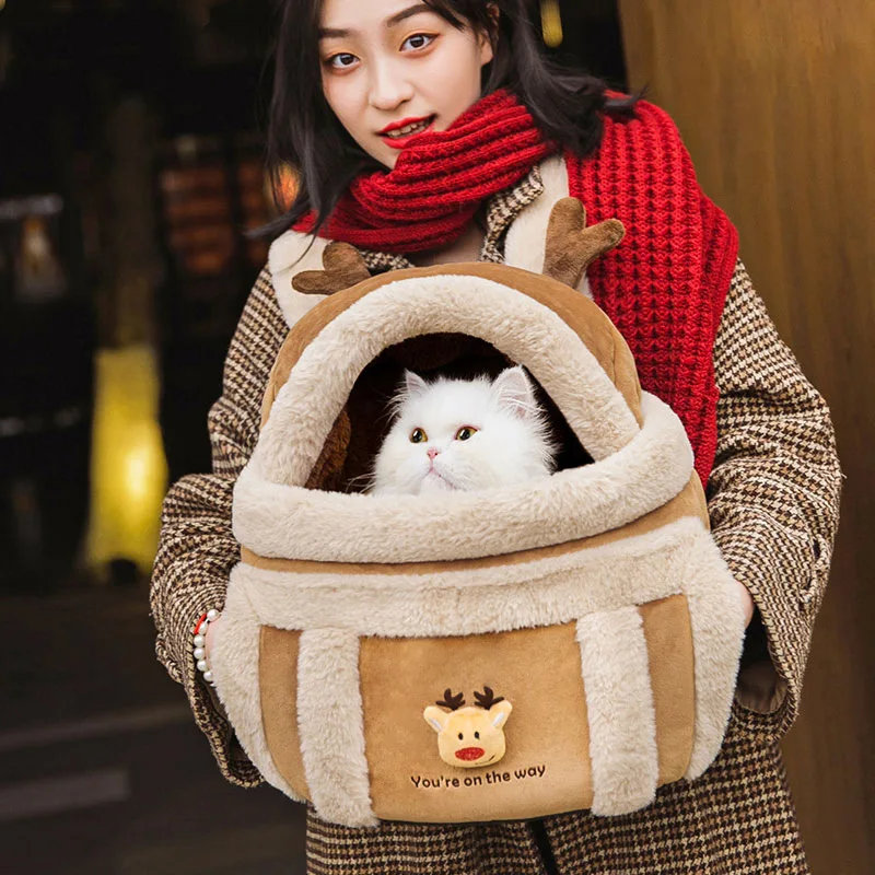 Pet Travel Backpack Autumn Winter Outdoor Portable Large-Capacity Small Cat Dog Go Out to Carry 1005010110824011