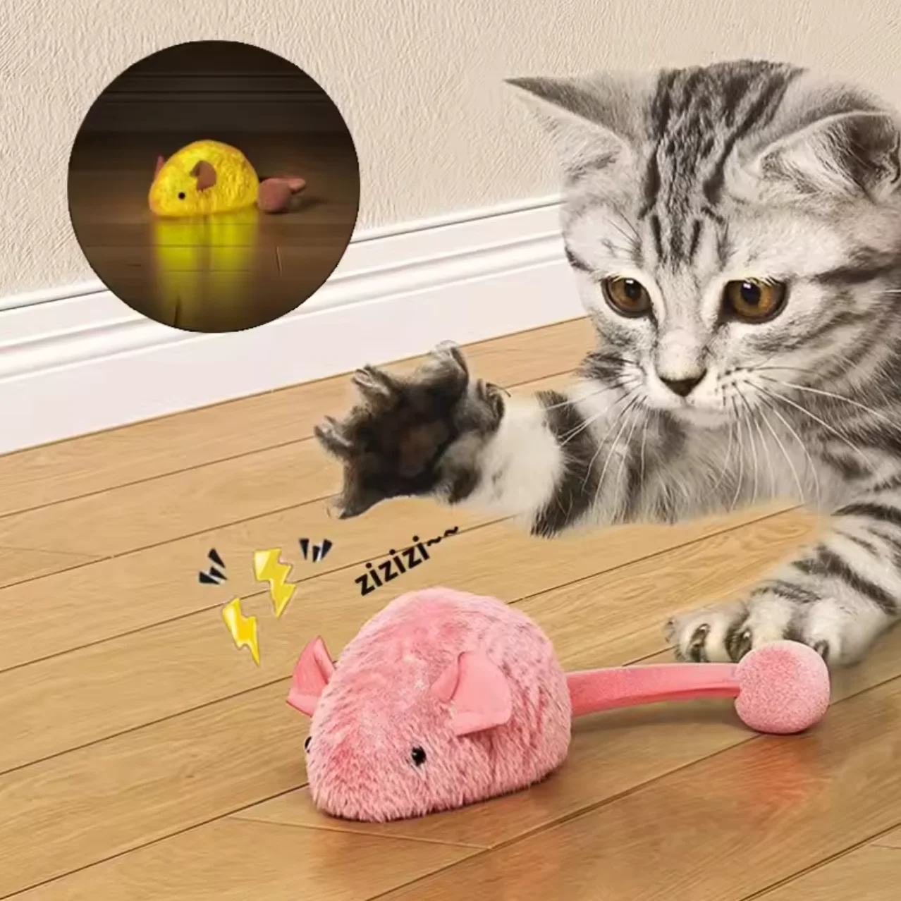 Interactive Plush Mouse Cat Toys Simulation Mice Kitten Self-Playing Indoor Pet Cats Chew Toy 1005010114302385