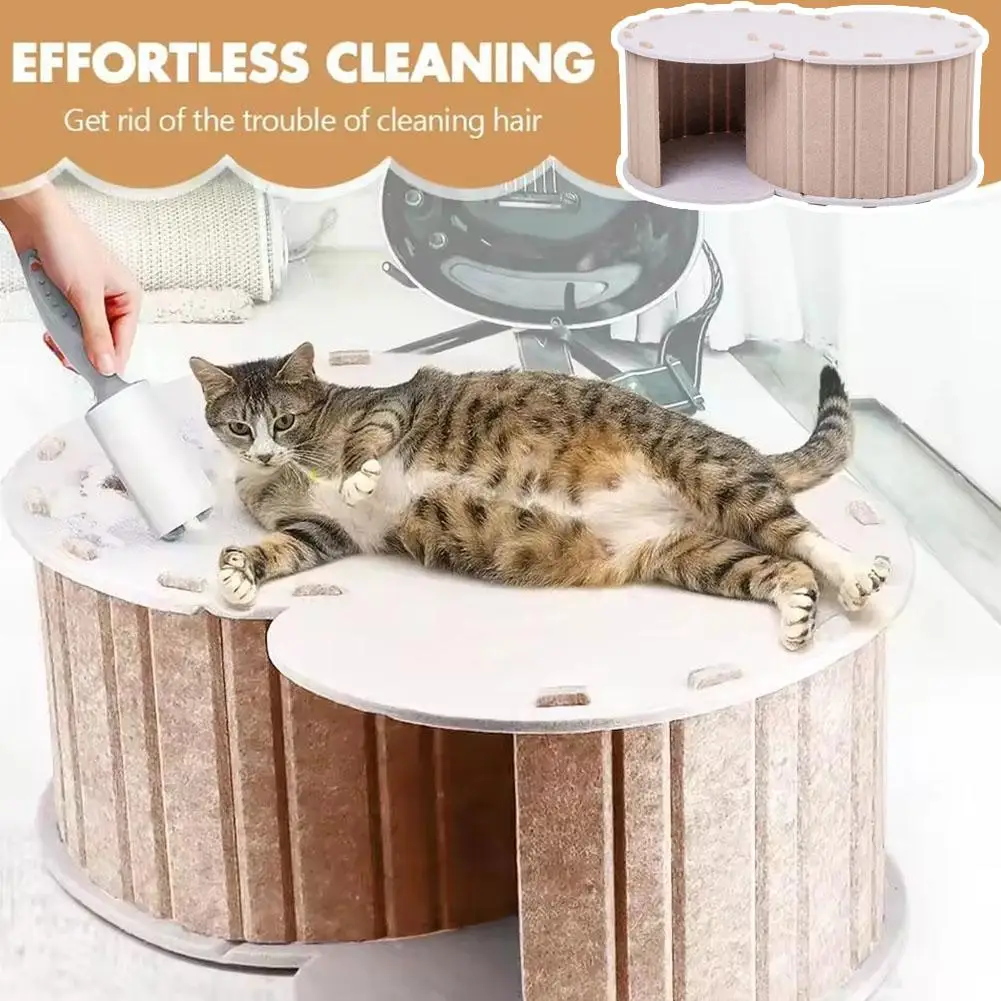 Cozy Semi-Enclosed Cat Nest Hiding Cave with Pet Tunnel, Four Seasons Universal 1005010121443985