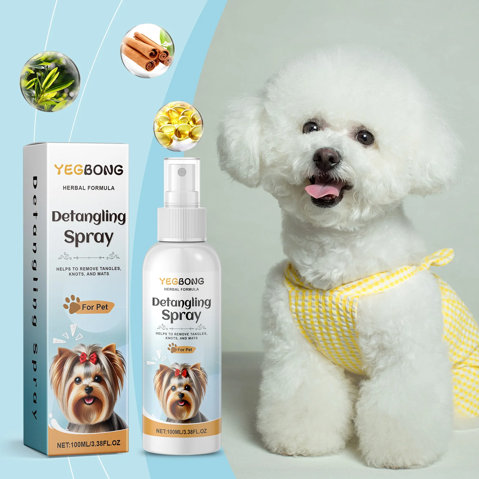 Dog Grooming Spray Effectively Remove Dirt Impuritie Solve Hair Tangles Smoothing Hair Lasting 1005010122061483