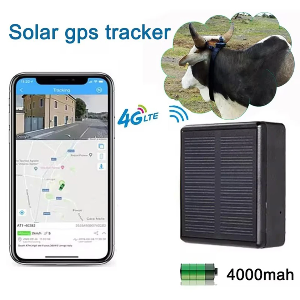 Solar GPS Tracker RF-V24 2G 3G 4G 4000mAh WIFI Cattle Cow Sheep Horse Camel Big Animal Tracking 1005010122419061