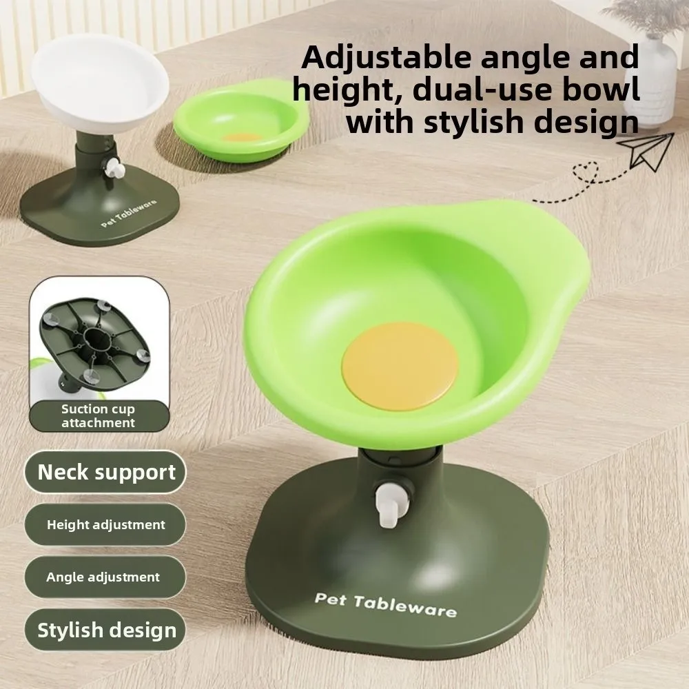 Creative Pet High Footed Bowl Cartoon Non-Slip Cat Food Water Bowl Stable Adjustable Height Angle 1005010123289371