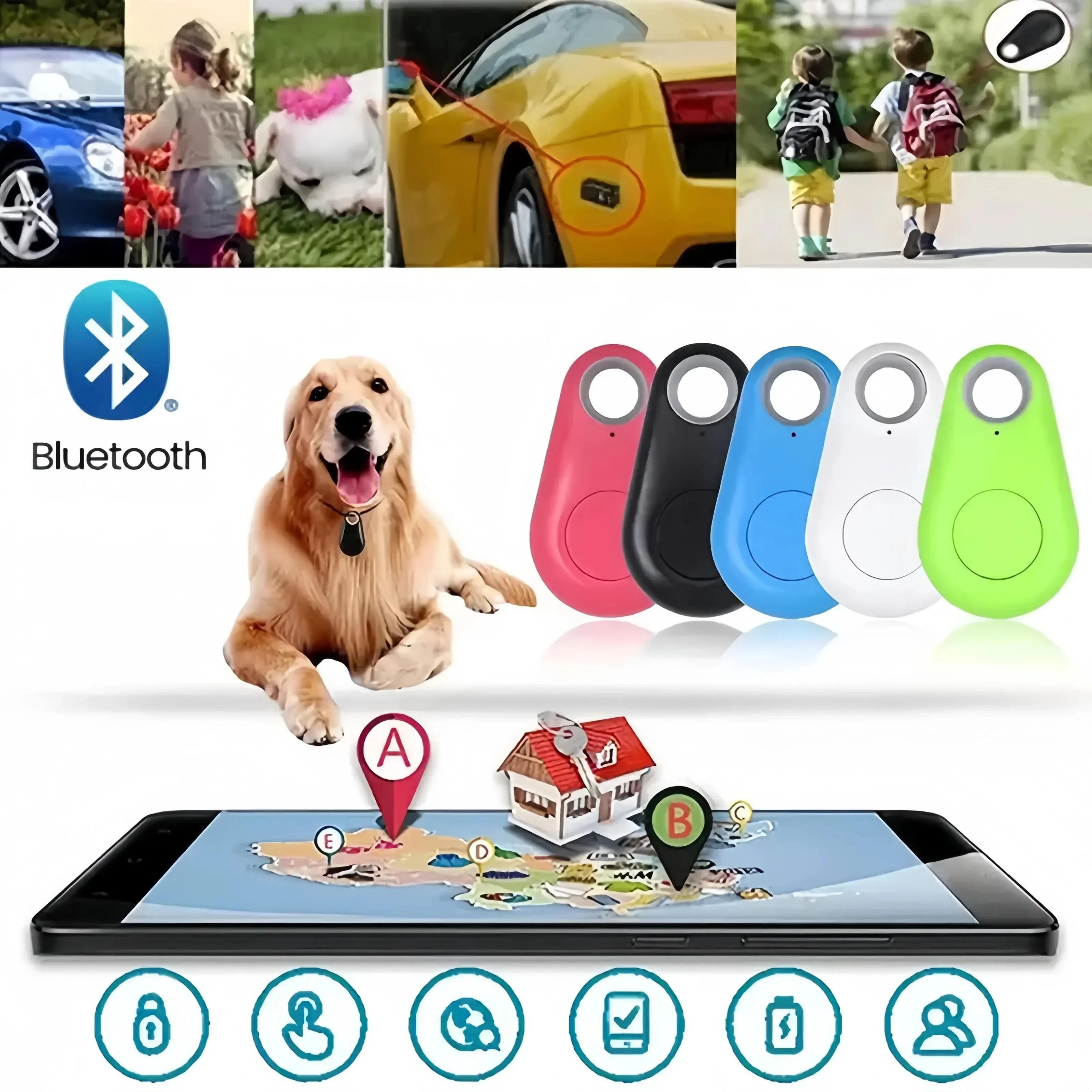 Mini GPS Anti-Lost Device Tracker for Wallet&Pet with Two-Way Positioning Compatible with Android 1005010123863713