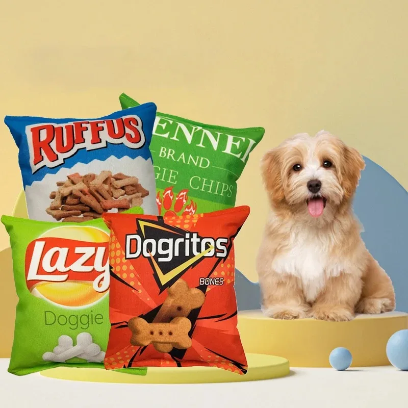 Funny Crisps Dog Toys Interaction Chew Molars Plush Dog Toys Bite Resistance Clean Teeth Oral 1005010124158307
