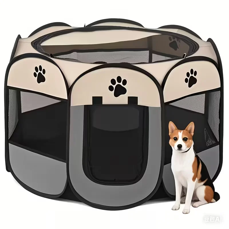 Foldable Pet Playpen For Dogs & Cats, Durable Oxford Cloth With Removable Zipper 1005010126853645