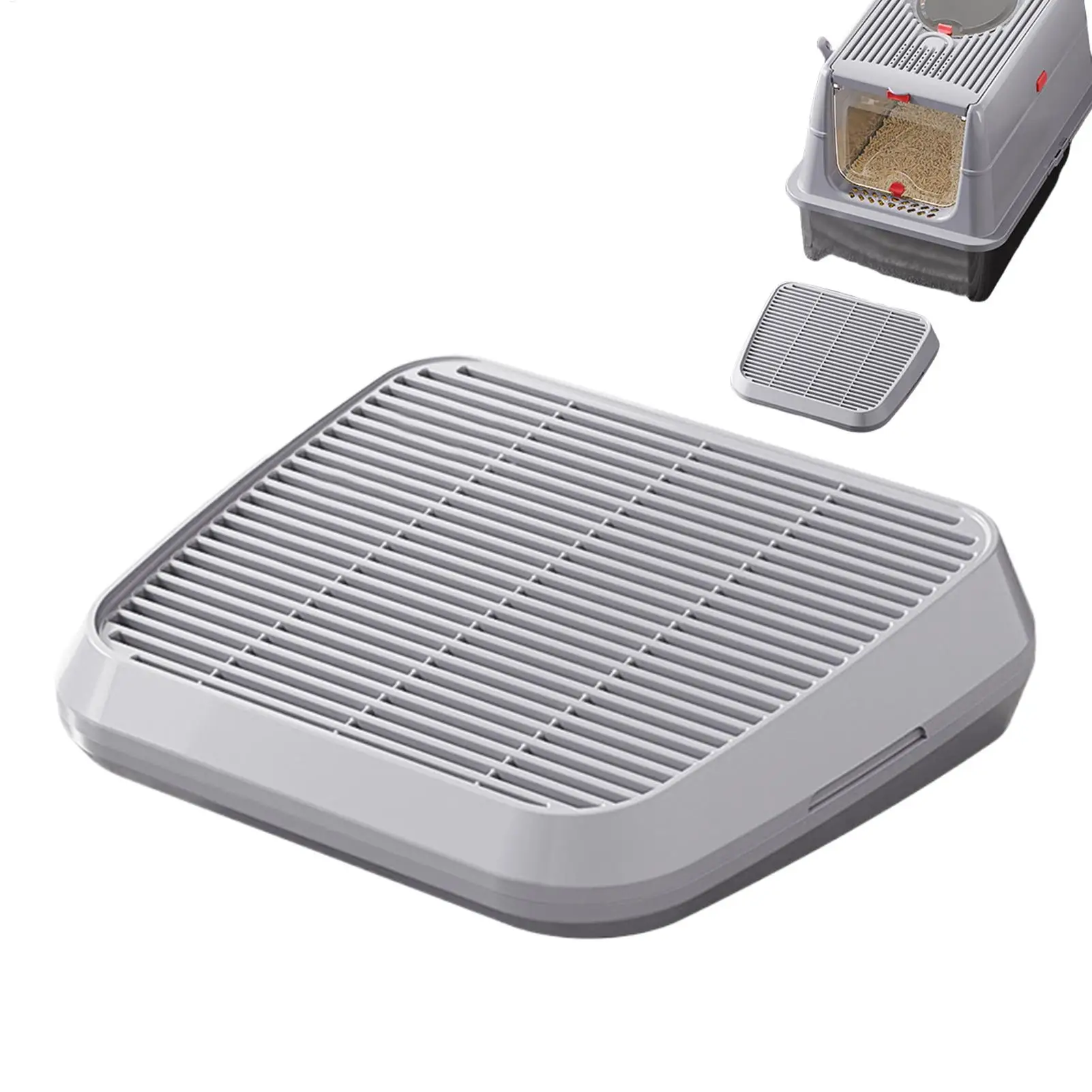 Litter Box Step Cat Litter Catcher Ramp Box Double Layer Elevated Tray With Filter Function 1005010130360592