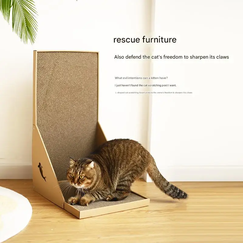 Cat Scratching Post L-shaped Cat scratch Board Wear-resistant Cat Scrapers Furniture Training 1005010132359191