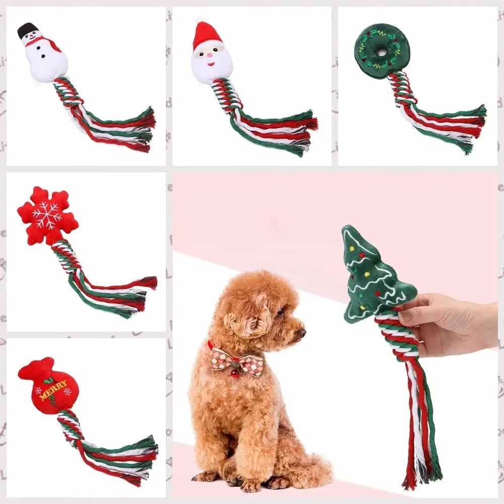 Snowman/Christmas Tree Christmas Dog Toys Snowflake/Doughnut Shape Plush Dog Squeakey Chew Toys 1005010136007950