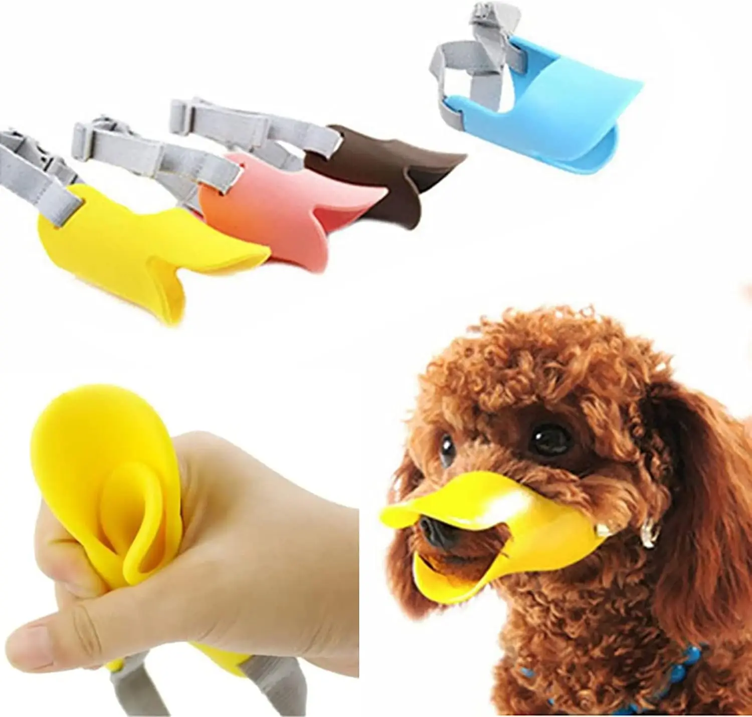 Duck-Shaped Soft Silicone Muzzle for Dogs, Comfortable & Anti-Bite Pet Muzzle Mask 1005010137854852