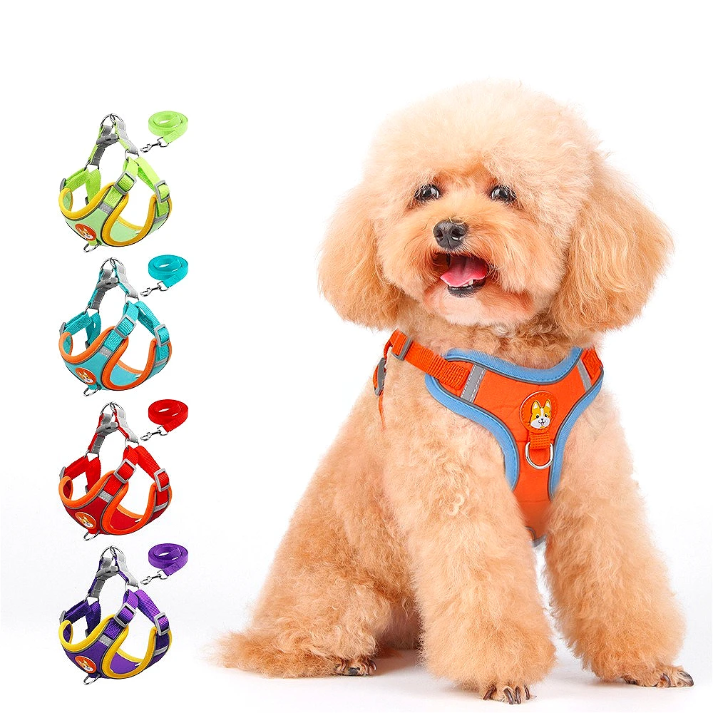 Pet Dog Harness and Leash Set Adjustable Chest Reflective Breathable Walking Outdoor for Small Dogs 1005010142021703