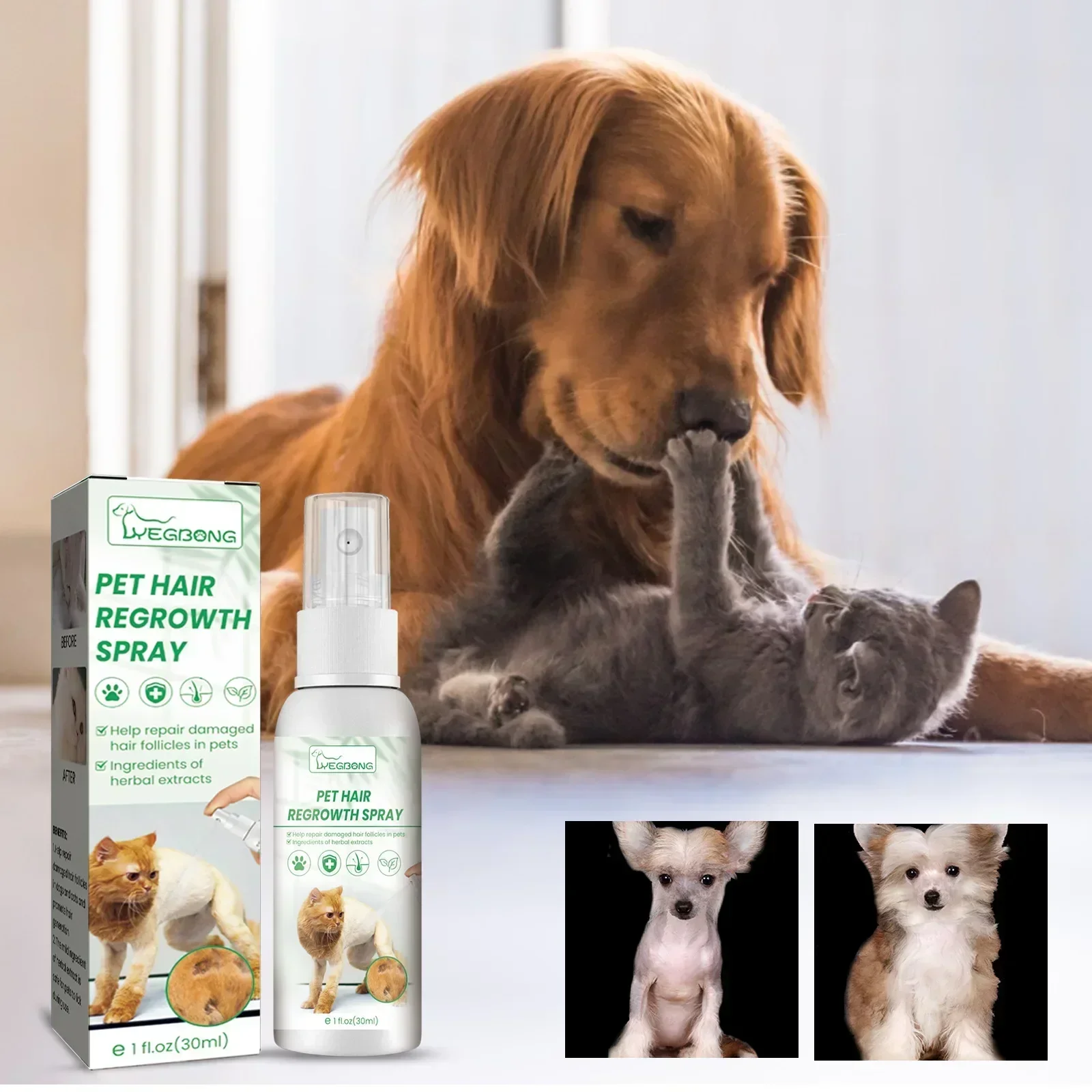 Dog Hair Loss Treatments Supplements for Dogs Cats Non-Toxic Safe Ingredient Use on Body Promotes 1005010146281011