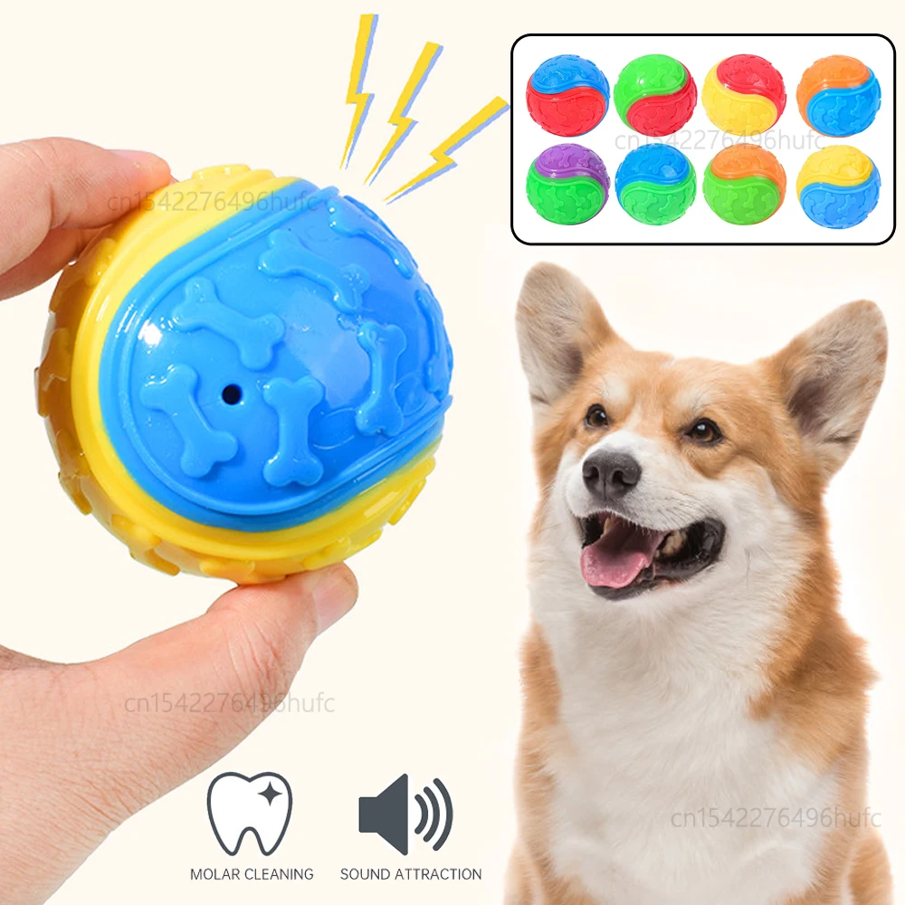 Squeaky Balls for Dogs Interactive Toys TPR Dog Chew Toy Pet Voice Ball Teeth Cleaning Bite 1005010150785039