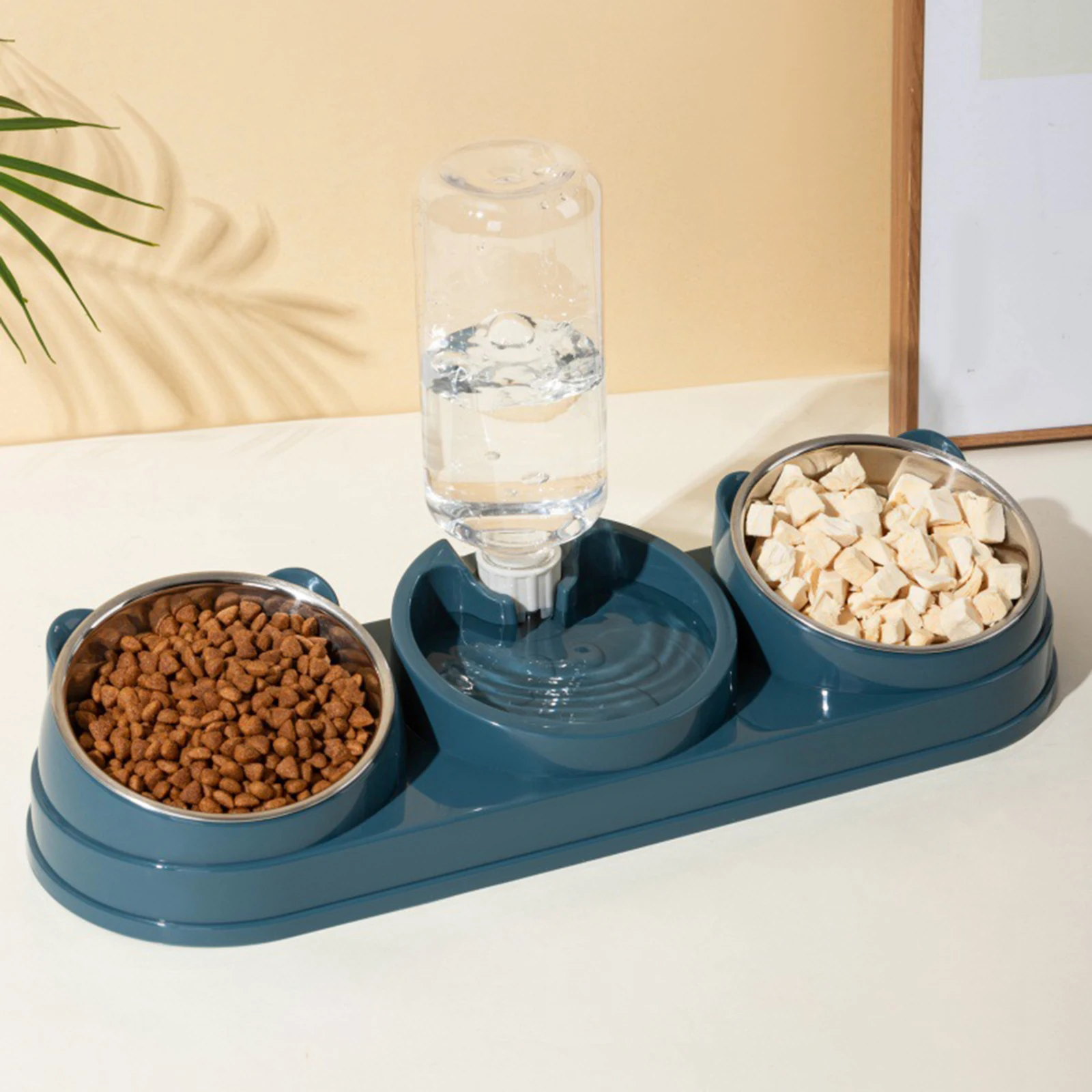 3 in 1 Dog Cat Bowls Water and Food Bowl Set Raised Cat Dishes for Hamster Small Dogs Kitten Pet 1005010151772596