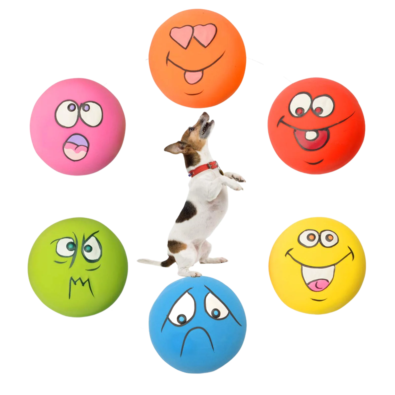 Rubber Dog Toys Chew-Resistant Squeaky Balls for Fetch Play Puppy & Adult Dog Popular Pet Essentials 1005010152106207