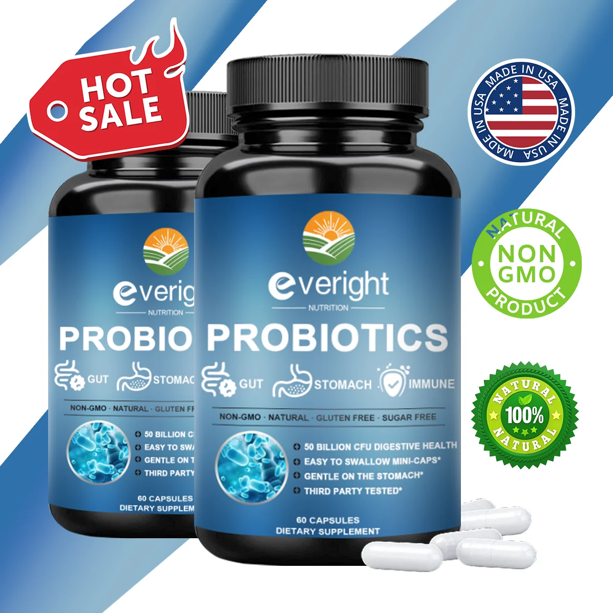 Billion CFU Probiotics, Daily Supplement for Digestive, Women's & Gut Health 1005010154050998