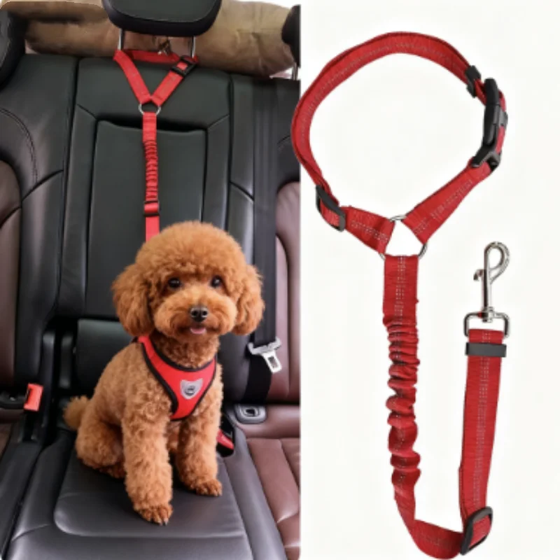 New Solid Two-In-One Dog Harness Leash Pet Car Seat Belt Backseat Safety Belt Adjustable for Kitten 1005010157017273