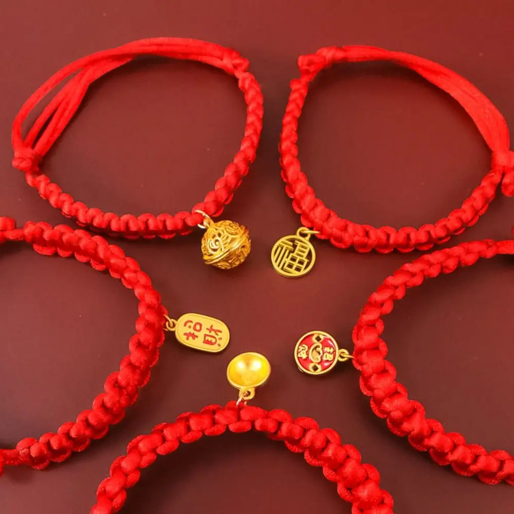 Traditional Red Rope Braided Cat Collar Adjustable Lucky Bless Fortune Bell Chinese 1005010158660658
